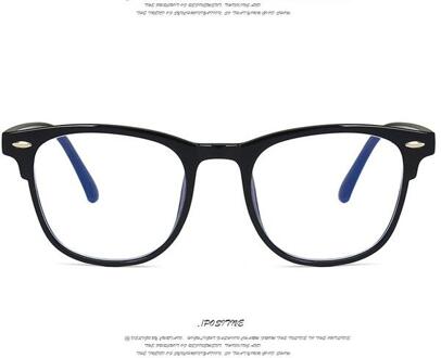 Anti Blauw Licht Bril Blocking Filter Ronde Computer Bril Mannen Vrouwen Super Licht Frame Brillen Roze Clear Bril zwart