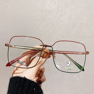 Anti Blauw Licht Bril Met Grote Frame Vintage Vierkante Lezen Brillen Optische Lenzen Voor Vrouw Mannen Metalen Brilmonturen