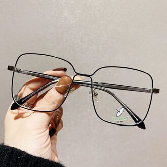 Anti Blauw Licht Bril Met Grote Frame Vintage Vierkante Lezen Brillen Optische Lenzen Voor Vrouw Mannen Metalen Brilmonturen