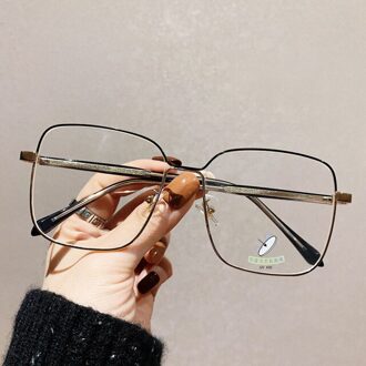 Anti Blauw Licht Bril Met Grote Frame Vintage Vierkante Lezen Brillen Optische Lenzen Voor Vrouw Mannen Metalen Brilmonturen