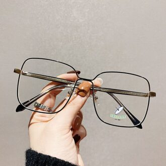 Anti Blauw Licht Bril Met Grote Frame Vintage Vierkante Lezen Brillen Optische Lenzen Voor Vrouw Mannen Metalen Brilmonturen