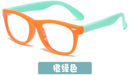 Anti Blauw Licht Kinderen Bril Trends Kinderen Vierkante Optische Frame Eyeware Jongen Meisjes Computer Transparante Brillen UV400 oranje groen