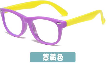 Anti Blauw Licht Kinderen Bril Trends Kinderen Vierkante Optische Frame Eyeware Jongen Meisjes Computer Transparante Brillen UV400 paars geel