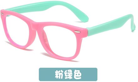 Anti Blauw Licht Kinderen Bril Trends Kinderen Vierkante Optische Frame Eyeware Jongen Meisjes Computer Transparante Brillen UV400 roze groen