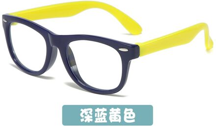 Anti Blauw Licht Kinderen Bril Trends Kinderen Vierkante Optische Frame Eyeware Jongen Meisjes Computer Transparante Brillen UV400 zwart geel