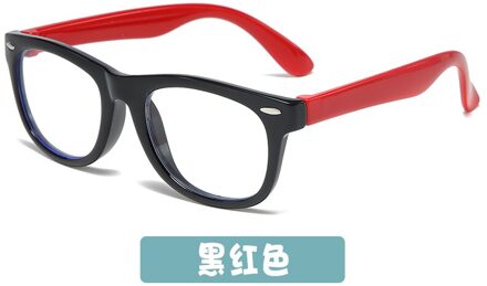 Anti Blauw Licht Kinderen Bril Trends Kinderen Vierkante Optische Frame Eyeware Jongen Meisjes Computer Transparante Brillen UV400 zwart rood