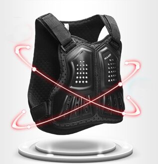 Anti-Collision Armor Kid Beschermende Vest Outdoor Sport Beschermende Kleding Armor Vest Voor Riding Sport (Maat M, zwart)