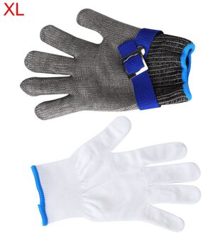 Anti-Cut Handschoenen Veiligheid Cut Proof Steekwerende Roestvrij Staaldraad Metalen Mesh Butcher Snijbestendige Handschoenen XL