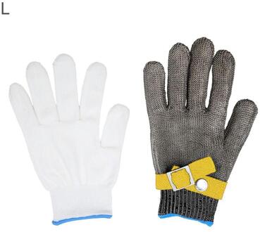 Anti Cut Proof Handschoenen Rvs Werkhandschoenen Anti-Cut Niveau 5 Veiligheid Keuken Butcher Grey Cut slip Handschoenen L geel