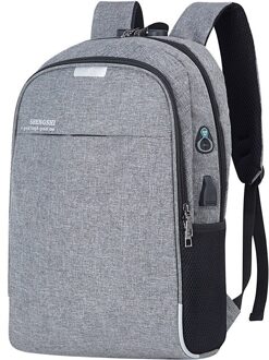 Anti-diefstal Mannen Rugzakken Schooltassen voor Tieners Jongens Grote Capaciteit 15.6 Inch Laptop Rugzak USB Opladen Travel Mannen tassen Grijs