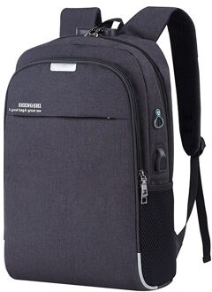 Anti-diefstal Mannen Rugzakken Schooltassen voor Tieners Jongens Grote Capaciteit 15.6 Inch Laptop Rugzak USB Opladen Travel Mannen tassen zwart