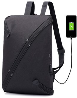 Anti Diefstal Uitbreidbaar Laptop Multifunctionele Usb Opladen Mannen Mannelijke Schooltas Vergrendeld Reizen Bedrijf Rugzakken zwart