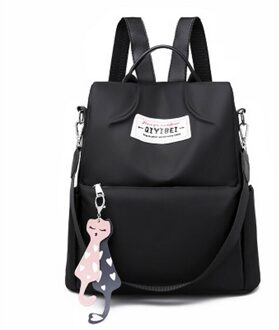 Anti-diefstal vrouwelijke rugzak Oxford doek mode grote capaciteit rugzak multifunctionele laptop schooltas zwart