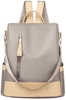 Anti-Diefstal Waterdichte Oxford Doek Vrouwen Rugzak Vrouwelijke Reistas Rugzakken Schooltas Voor Tiener Meisjes Multi-Pocket Boekentas khaki