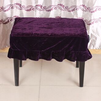 Anti Dust Pleuche Kruk Kruk Stoelhoezen Piano Bench Geplooide Hoes Stoel Protector voor Piano paars