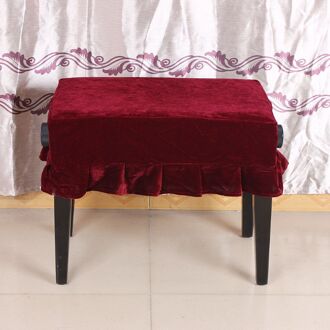 Anti Dust Pleuche Kruk Kruk Stoelhoezen Piano Bench Geplooide Hoes Stoel Protector voor Piano rood wijn
