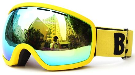 Anti-Fog Ski Sneeuw Bril Uv Bescherming Dubbele Extra Grote Lens Skiën Bril Skateboard Snowboard Ski Brillen Sneeuw-2700 kader geel