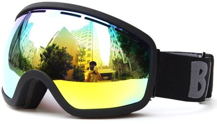 Anti-Fog Ski Sneeuw Bril Uv Bescherming Dubbele Extra Grote Lens Skiën Bril Skateboard Snowboard Ski Brillen Sneeuw-2700 kader zwart