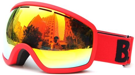 Anti-Fog Ski Sneeuw Bril Uv Bescherming Dubbele Extra Grote Lens Skiën Bril Skateboard Snowboard Ski Brillen Sneeuw-2700 rood