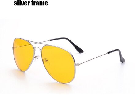 Anti-Glare Polarisator Zonnebril Koperlegering Automobilisten Nachtkijker Gepolariseerde Rijden Bril Auto Accessoires zilver kader