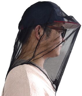 Anti Mosquito Bee Bug Insect Hoofd Netto Mesh Hoed Gezicht Cover Bescherming zwart