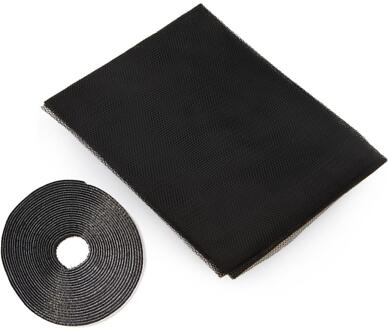 Anti Mosquito Venster Zelfklevende Klamboe Flyscreen Gordijn Insect Fly Mosquito Bug Mesh Venster Scherm Thuis Met Tape zwart