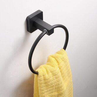 Anti-Roest Handdoek Ring Rvs Muur Opknoping Rack Matte Zwarte Kleren Houder Badkamer Supporter Hardware Accessoires