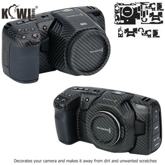 Anti-Scratch Camera Body Skin Film For Blackmagic Design Pocket Cinema Camera 4K 6K (BMPCC 4K 6K) 3M Sticker Carbon Fiber Black