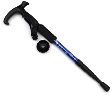 Anti Shock Trekking Pole Ultralight Wandelstokken Verstelbare Wandelen Canes Telescopische Kruk 4 Sectie Verstelbare Camping Gereedschap Blauw