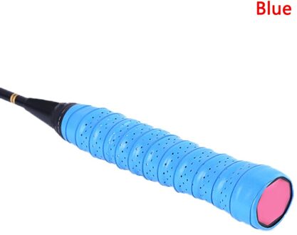 Anti-slip Ademend Sport Over Grip Zweetband Tennis Overgrips Tape Badminton Racket Grips Zweetband Blauw
