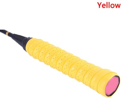 Anti-slip Ademend Sport Over Grip Zweetband Tennis Overgrips Tape Badminton Racket Grips Zweetband geel