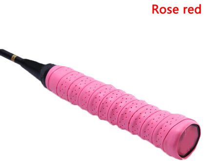 Anti-slip Ademend Sport Over Grip Zweetband Tennis Overgrips Tape Badminton Racket Grips Zweetband roos rood