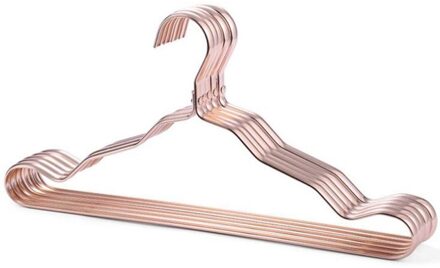 Anti-Slip Aluminium Metalen Kleerhanger Winddicht Sterke Kleerhanger Multifunctionele Droogrek Thuis Opslag Hangers 1PCRose goud