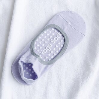 Anti-Slip Backless Yoga Sokken Ademend Vrouwen Pilates Sokken Enkel Dames Ballet Dans Sport Sokken Voor Gym Fitness Thuis slipper paars