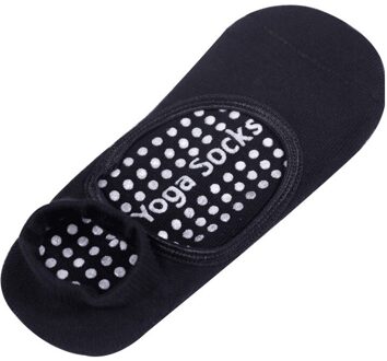 Anti-Slip Backless Yoga Sokken Ademend Vrouwen Pilates Sokken Enkel Dames Ballet Dans Sport Sokken Voor Gym Fitness Thuis slipper zwart