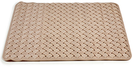 anti-slip badkamer douche/bad mat - beige - PVC - 78 x 38 cm - Badmatjes Transparant