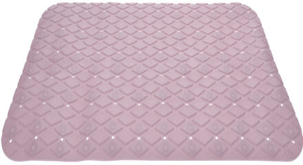 Anti-slip badmat licht roze 55 x 55 cm vierkant - Badmatjes