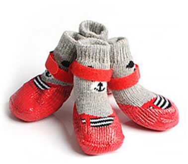 Anti-Slip Gebreide Hond Sokken Winter Schoenen Kleine Kat Schoenen Chihuahua Schoenen Dikke Warme Poot Protector Puppy Sokken booties Accessoire R / S