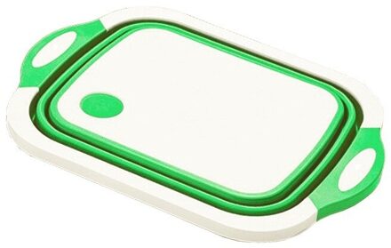 Anti-Slip Multifunctionele Opvouwbare Snijplank Schotel Bad 3 In 1 Opvouwbare Gootsteen Mand Reizen Outdoor Camp Draagbare bassins groen