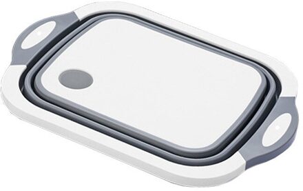 Anti-Slip Multifunctionele Opvouwbare Snijplank Schotel Bad 3 In 1 Opvouwbare Gootsteen Mand Reizen Outdoor Camp Draagbare bassins wit