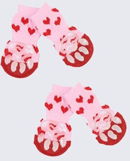 Anti-Slip Pet Hond Sokken Gebreide Sokken Kleine Kat Honden Winter Sokken Chihuahua Dikke Warme Poot Protector Hond Sokken booties Accessoires 2 / M