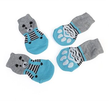 Anti-Slip Pet Hond Sokken Gebreide Sokken Kleine Kat Honden Winter Sokken Chihuahua Dikke Warme Poot Protector Hond Sokken booties Accessoires 4 / L
