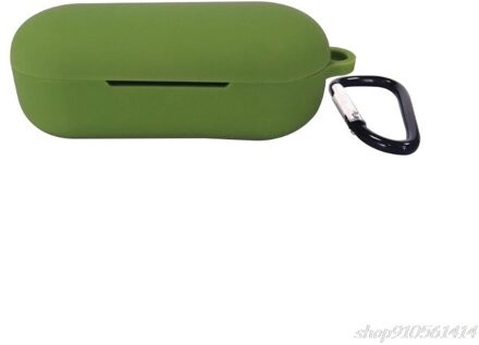 Anti-Slip Schokbestendig Siliconen Beschermhoes Volledige Cover Met Karabijnhaak Voor Huawei Freebuds Lite/Flypods Lite Oortelefoon O20 20 groen