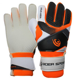 Anti-slip Tiener mannen Professionele Doelman 5 Vinger Bescherming Handschoenen Verdikte Latex Voetbal Goalie Doel 2 Kleuren oranje / L