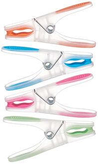 Anti-slip wasknijpers - 20x stuks - kleurenmix - kunststof - 8 cm - Knijpers Multikleur