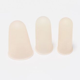 Anti-Slip Zachte Siliconen Rubber Vinger Babybedjes/Vinger Cover Protector roze / 5stk(Lx1 Mx3 Sx1)