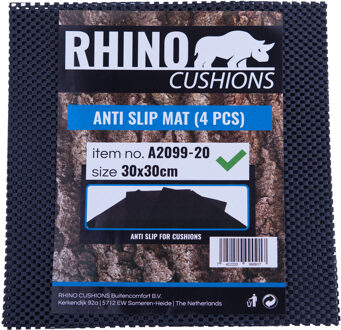 Anti slipmat zwart 30x30cm Rhino (set van 4)