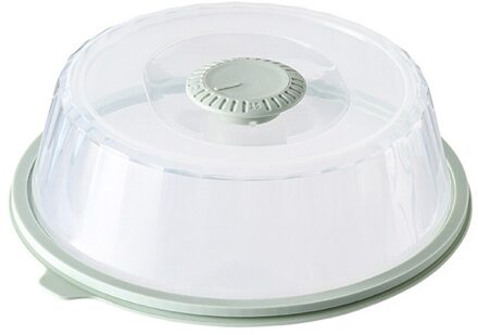 Anti-Splash Magnetron Voedsel Cover Plastic Oven Verwarming Deksel Handvat Ploetert Keuken Schotel Plaat Afsluitdeksel groen