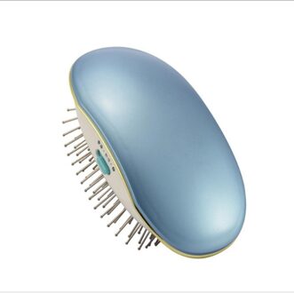 Anti-statische Draagbare Tool Haar Kam Borstel Haar Rechttrekken Kam Massage Steil Haar Styling Haar Negatieve Ionen Kam blauw