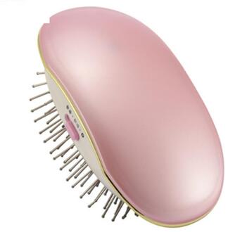 Anti-statische Draagbare Tool Haar Kam Borstel Haar Rechttrekken Kam Massage Steil Haar Styling Haar Negatieve Ionen Kam roze